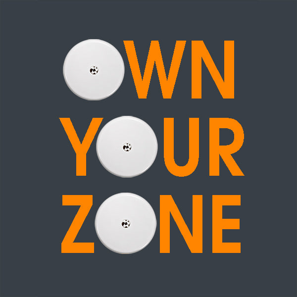 Own Your Zone written with FreeStyle Libre sensors for letter 'o'.