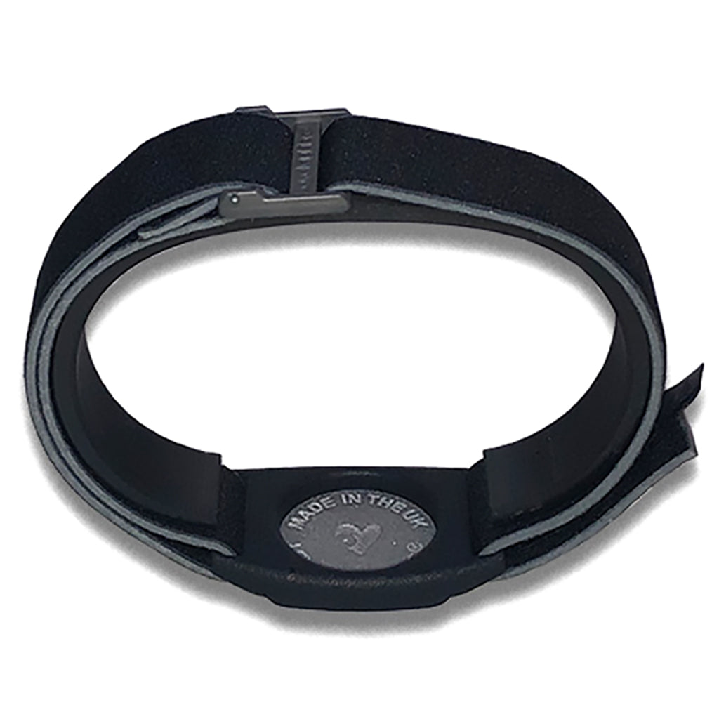 Dexband armband in reverse with pewter cover.