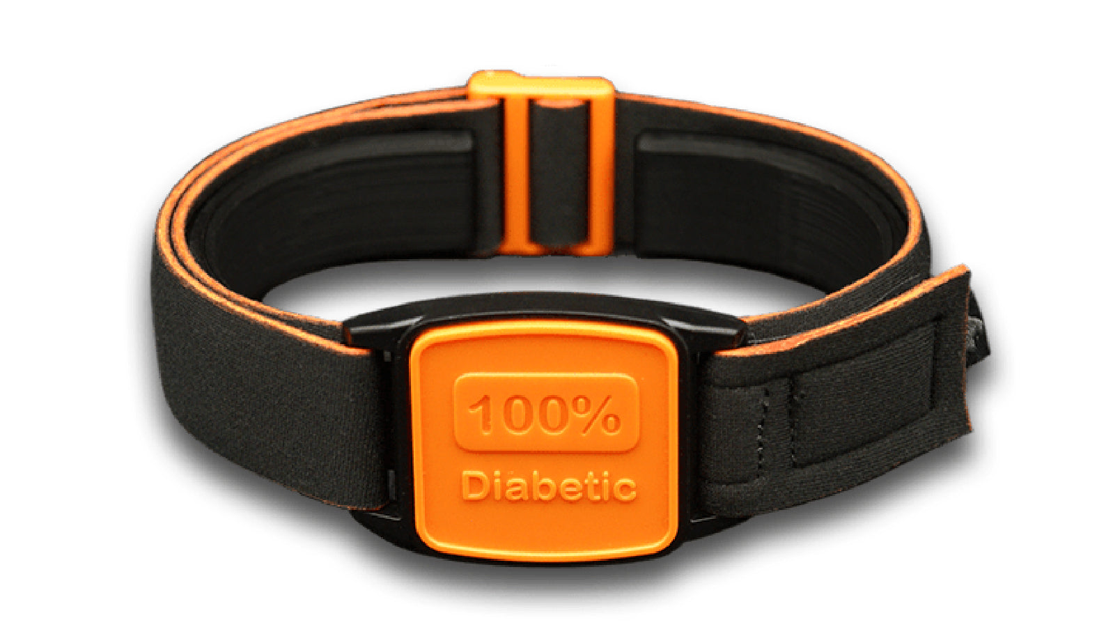 Libreband Armband for Freestyle Libre 1 & 2. Orange cover with 100% Diabetic design.