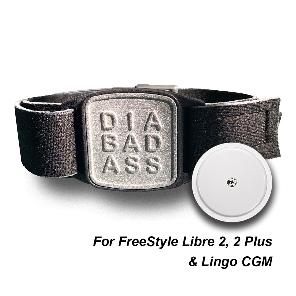 Libreband Armband for Freestyle Libre 2. Pewter color with Diabadass cover. Shown with a Libre 2 Plus sensor.
LML4610, LML4214, LML4207, LML4191.