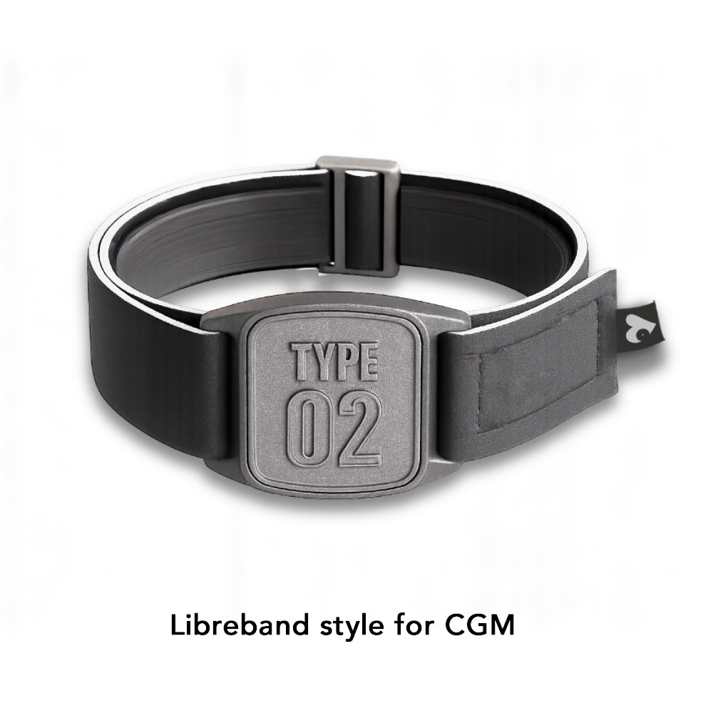 Libreband armband for FreeStyle Libre 2 cgm, Type 02 style in pewter. LML4658, LML3668, LML2531, LML2548.