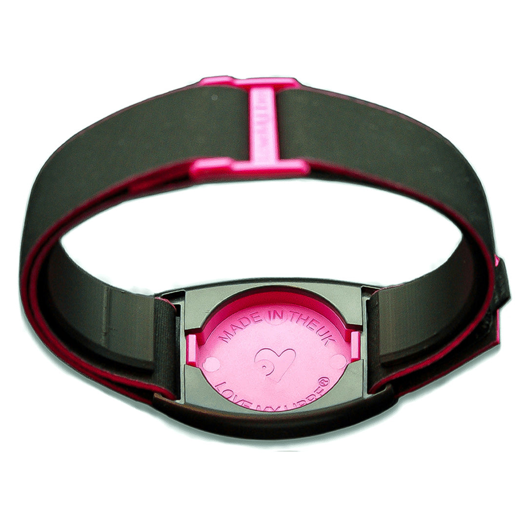 Libreband Armband in reverse with magenta cover.