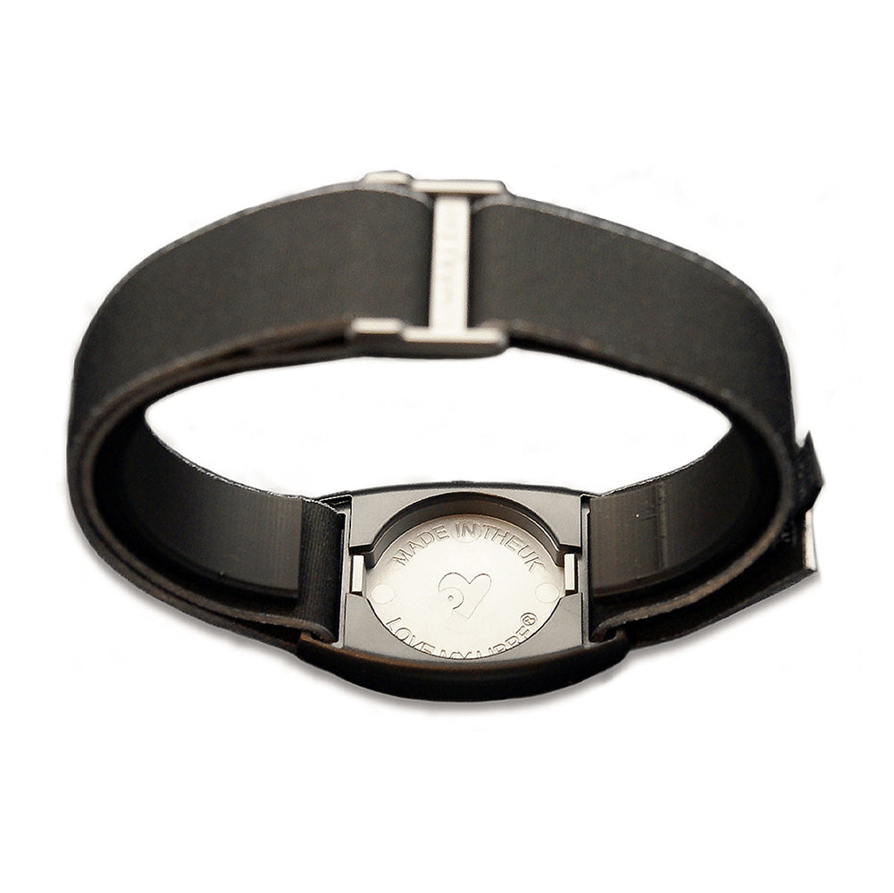 Reverse image of Libreband in pewter and black. LML4634, LML2906, LML2616, LML2623.