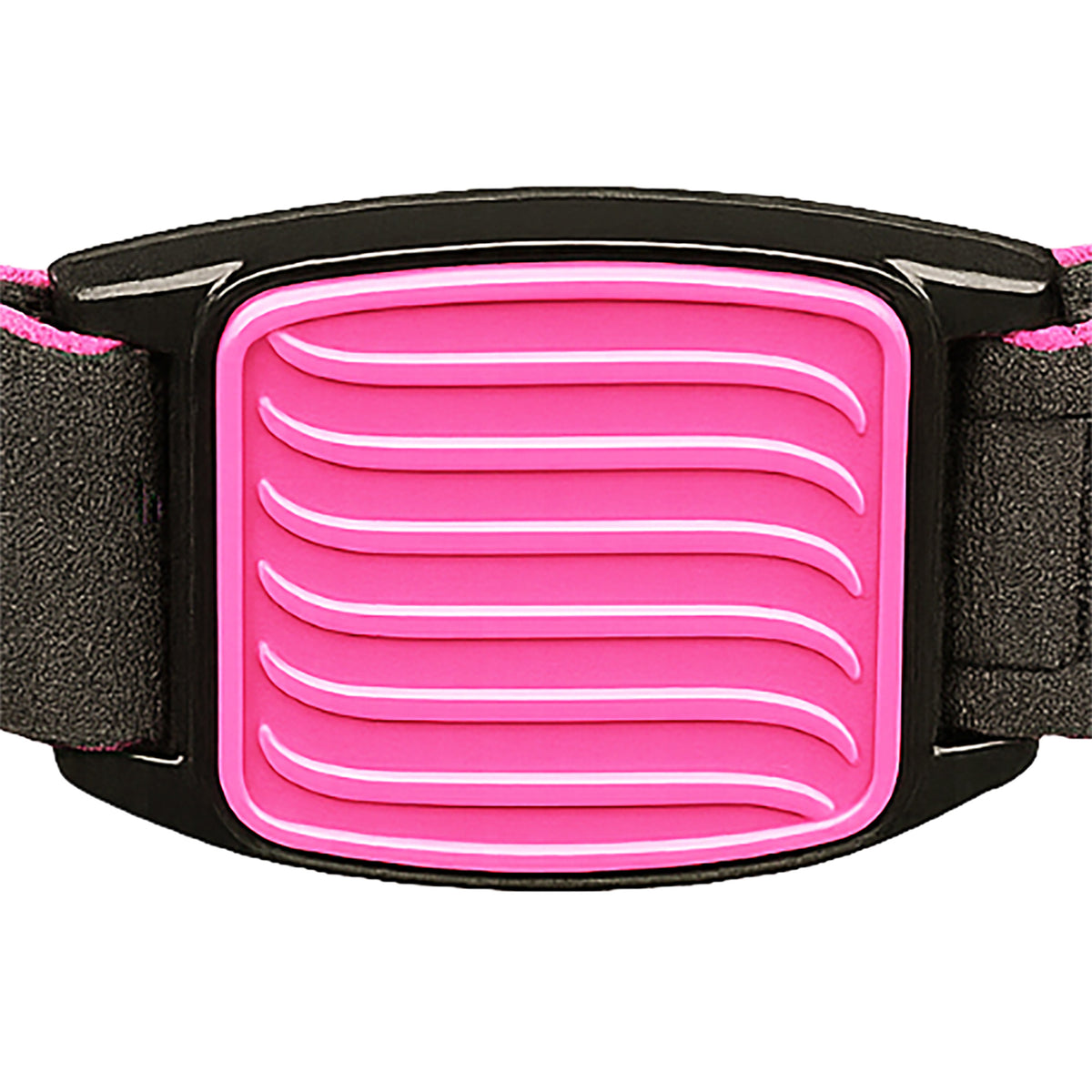 Libreband CGM armband magenta wave cover close-up, compatible with FreeStyle Libre 2, showing wave design detail. LML2364, LML2357, LML2968, LML4528.