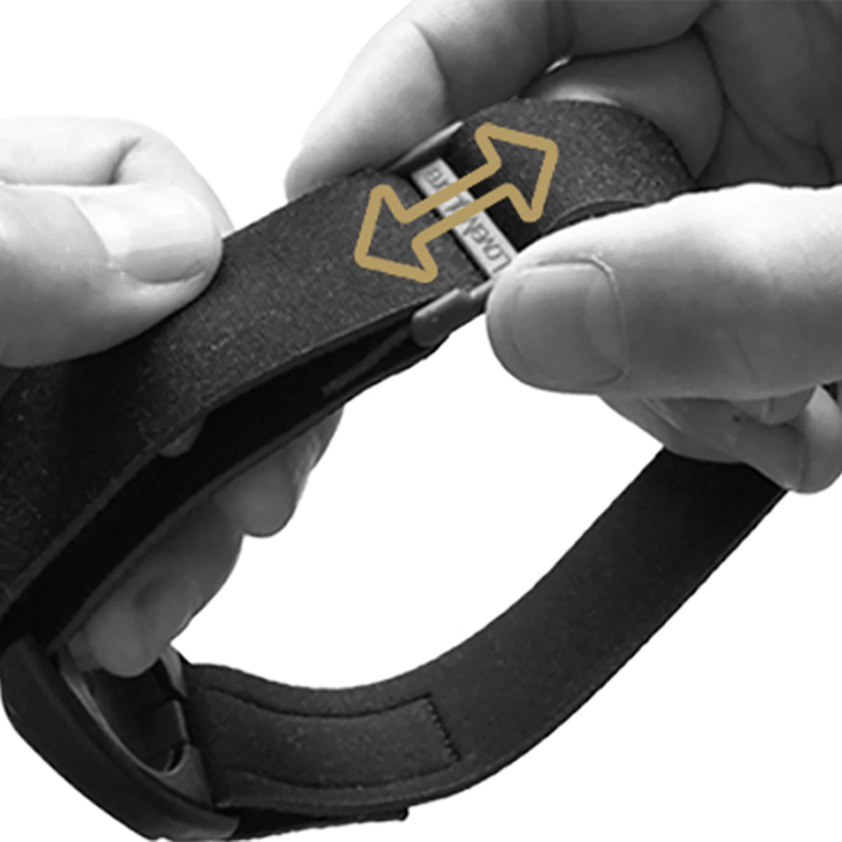 Libreband CGM armband adjustable slider on neoprene strap, compatible with FreeStyle Libre 2, allowing easy sizing and a comfortable fit on the upper arm. LML4597, LML2975, LML2258, LML2265.