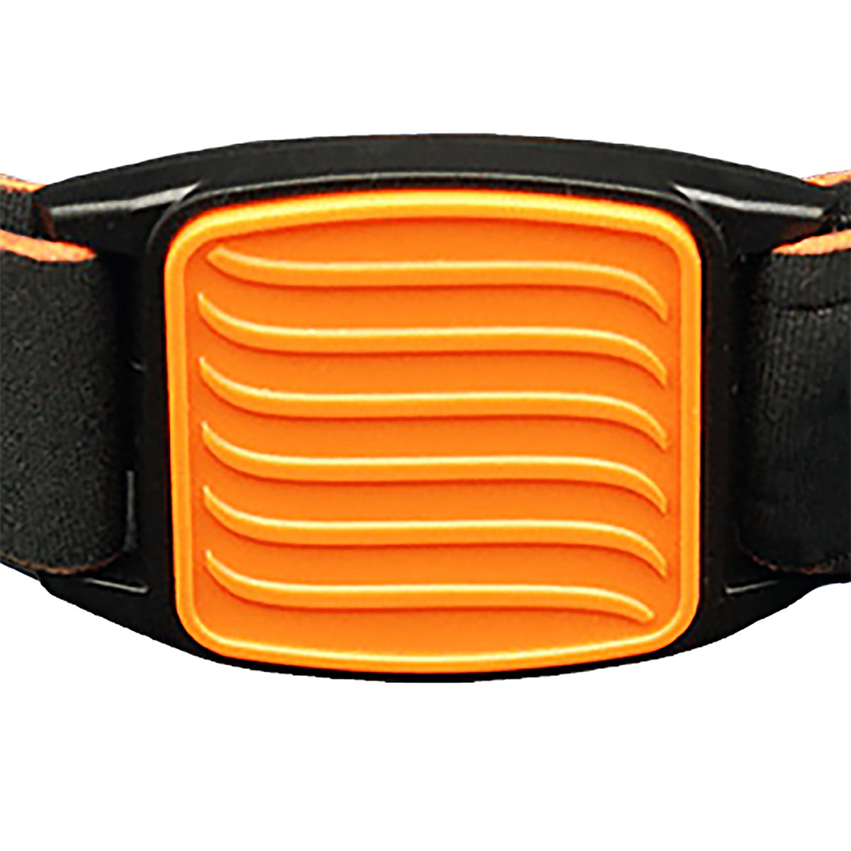 Libreband CGM armband orange wave cover close-up, compatible with FreeStyle Libre 2, showing wave design detail.  LML4597, LML2975, LML2258, LML2265.