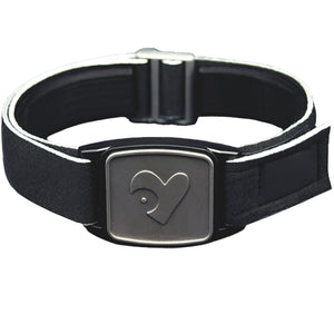 Libreband CGM armband for FreeStyle Libre 2 with pewter heart cover and water-resistant neoprene strap, for everyday wear, sport and swimming