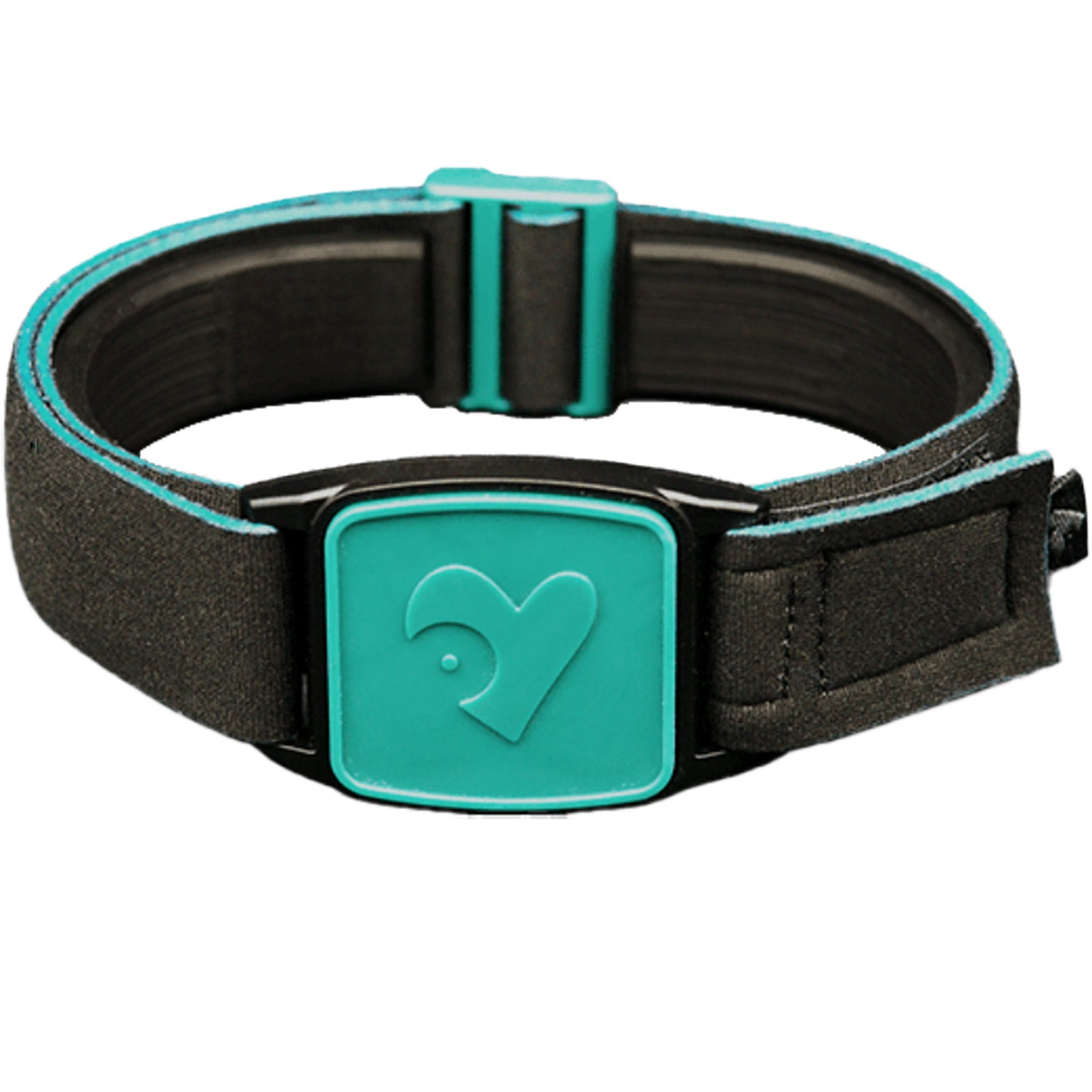 Libreband CGM armband for FreeStyle Libre 2 with teal heart protective cover and adjustable water-resistant neoprene strap
