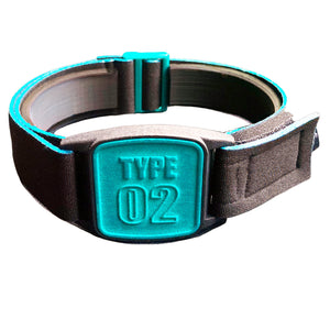Libreband CGM armband for FreeStyle Libre 2 with teal Type 02 cover and water-resistant neoprene strap, for everyday wear, sport and swimming
